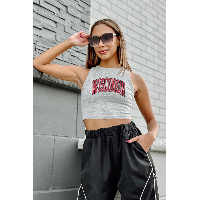 WISCONSIN BADGERS Down And Distance Ribbed Crop By Madi Prewett Troutt