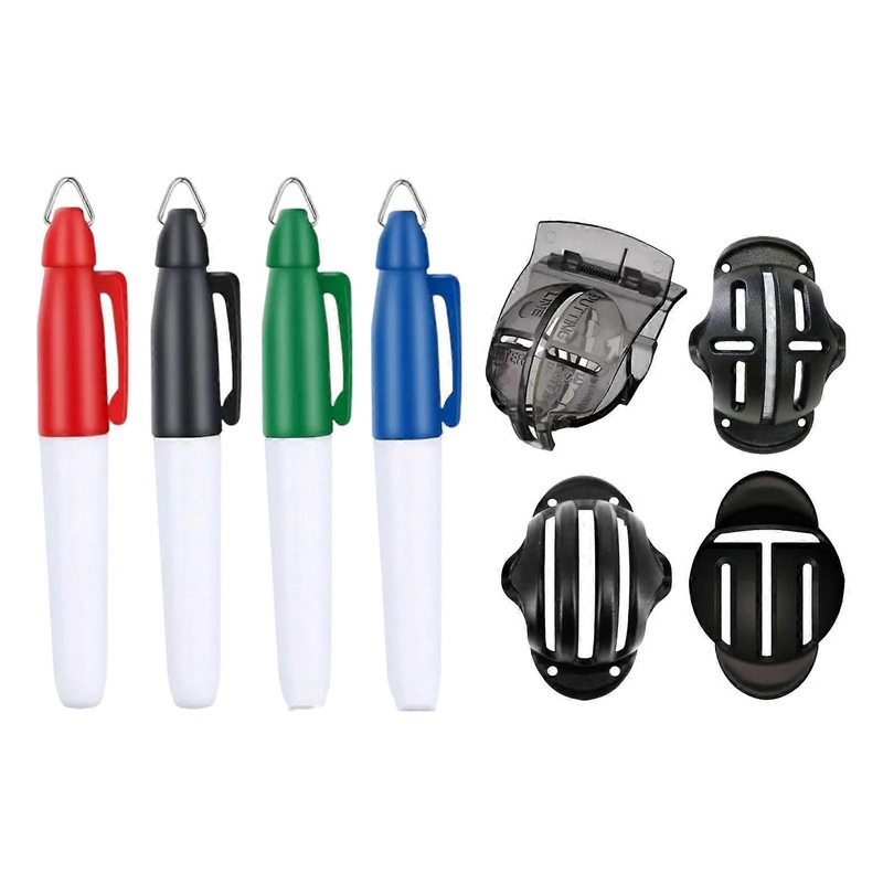 1 Set Golf Ball Marker with Line Marker Pens High Precision Golf Ball Marker Stencil Alignment Tool Kit Golf Accessories KAESI