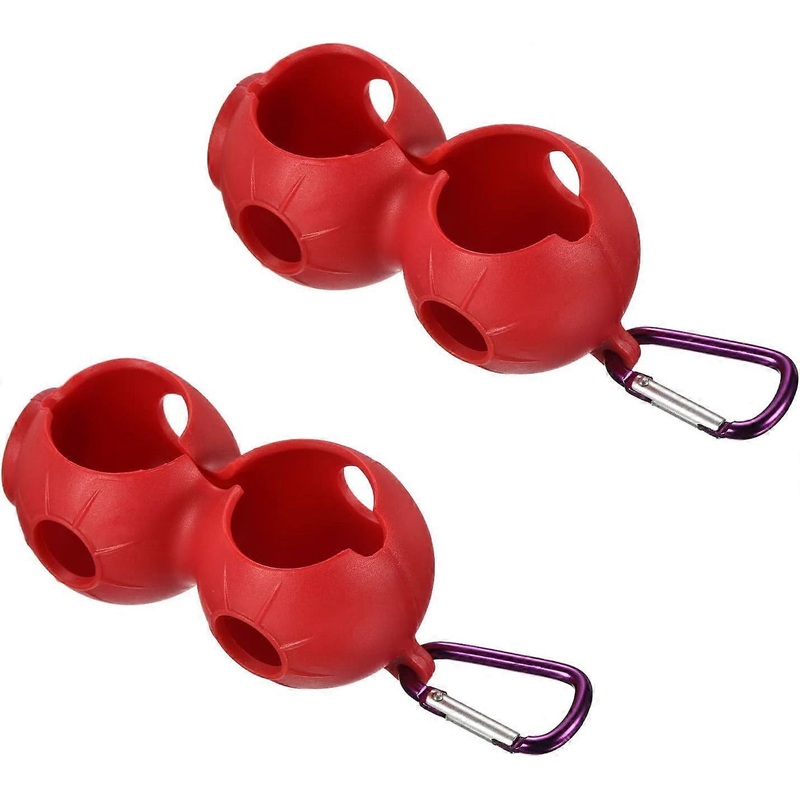 2pcs Golf Ball Holder, Pack Silicone Balls Carrier Protective Portable Sleeve with Buckle for Golf Bag Belt