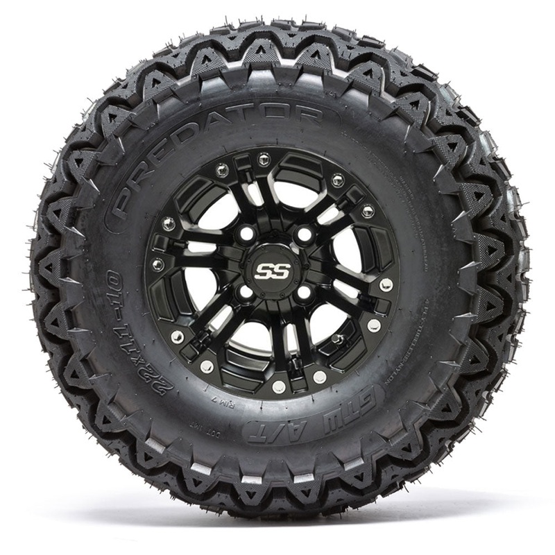 10 GTW Specter Matte Black Wheels with 22 Predator A/T Tires  Set of 4 PN# A19-316