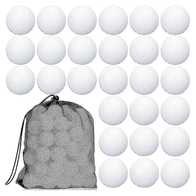 100 Pcs Hollow Golf Practice Balls with Mesh Drawstring Storage Bags