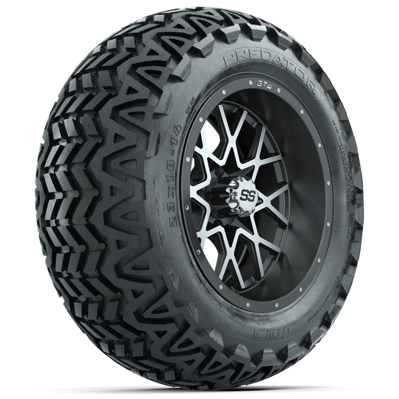 Set of (4) 14 in GTW Vortex Wheels with 23×10-14 GTW Predator All-Terrain Tires PN# A19-674