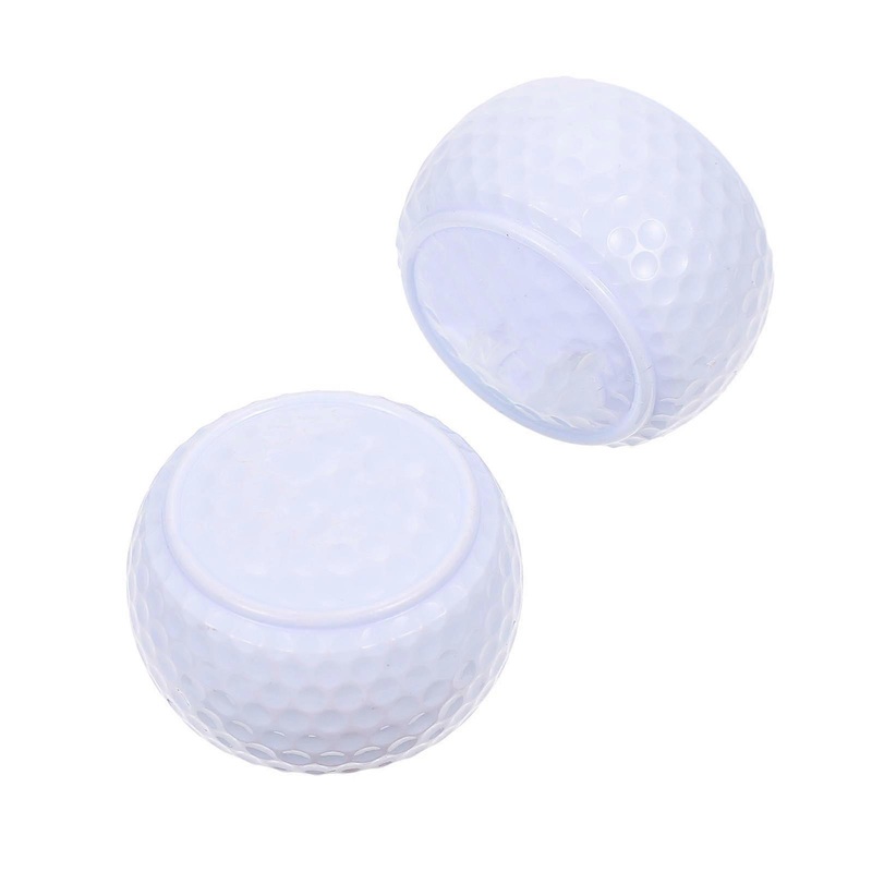 White Golfing Balls for Practice Made of Durable Synthetic Rubber 2 Pieces Flat Shape