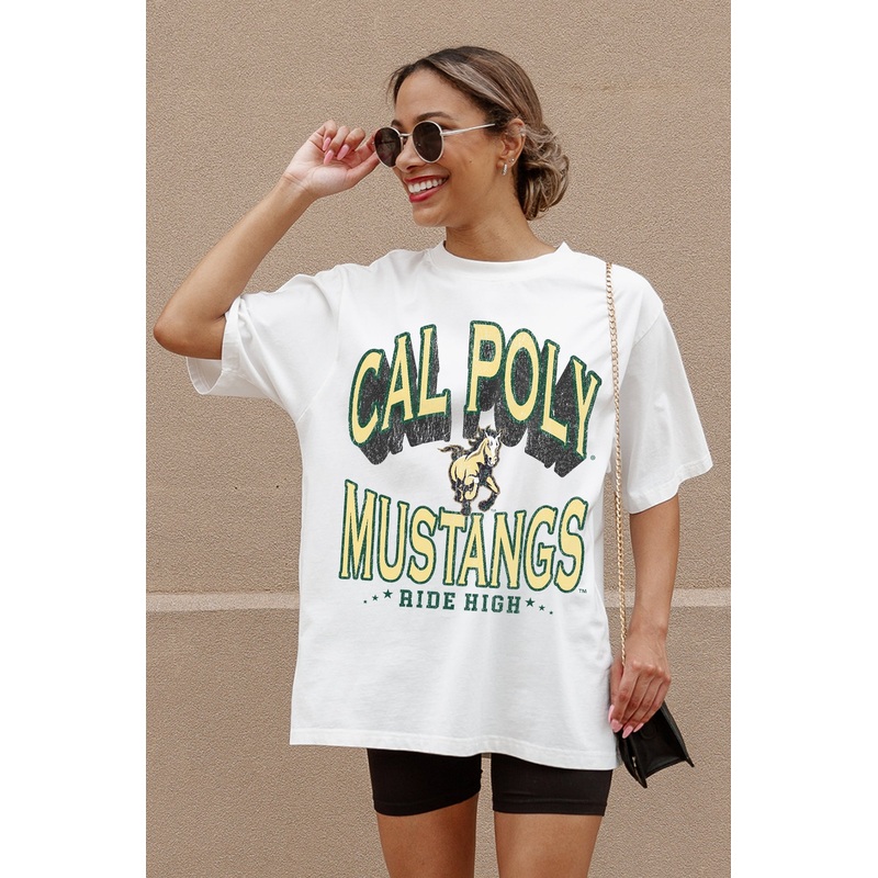 CAL POLY MUSTANGS Shakedown Oversized Crewneck Tee