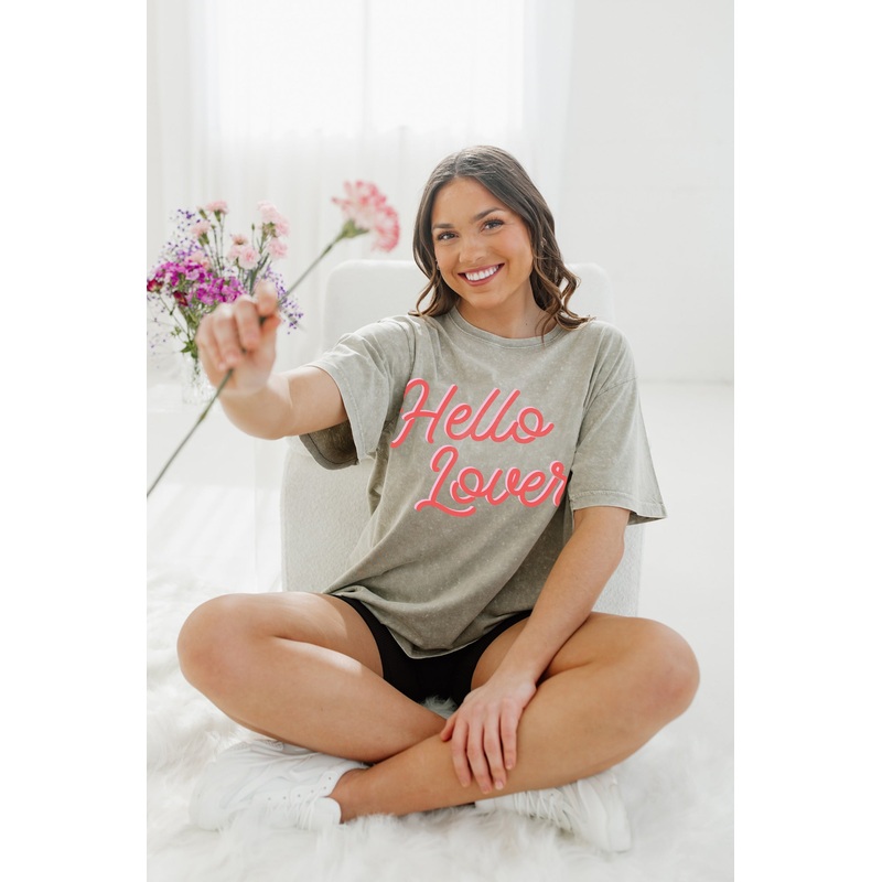 HELLO LOVER VINTAGE WASH BOYFRIEND TEE