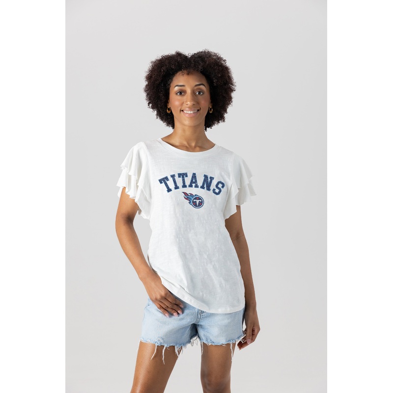 TENNESSEE TITANS Valkyrie Ruffle-Sleeve Knit Top