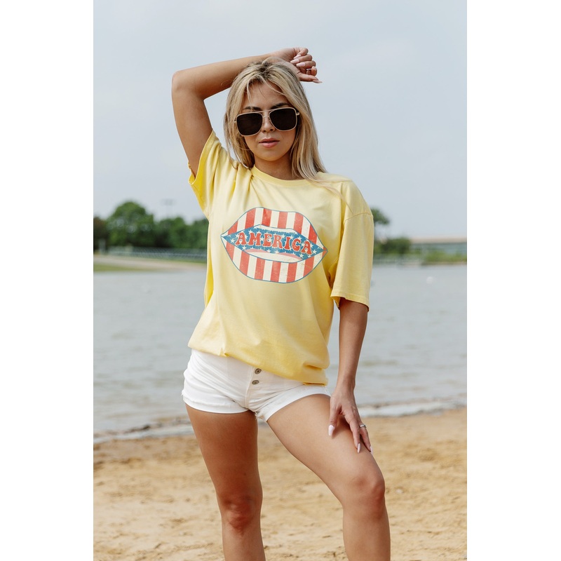 PARTY IN AMERICA GARMENT DYED BOYFRIEND TEE