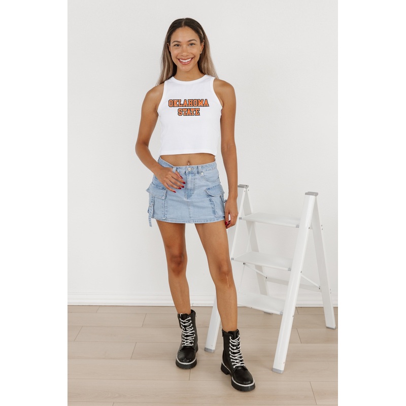 OKLAHOMA STATE COWBOYS Winning Tradition Ribbed Crop Tank By Madi Prewett Troutt
