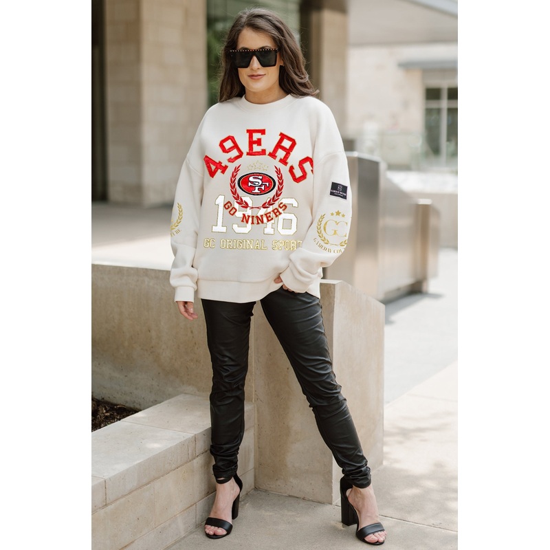 SAN FRANCISCO 49ERS Gameday Slay Fleece Drop-Shoulder Crewneck