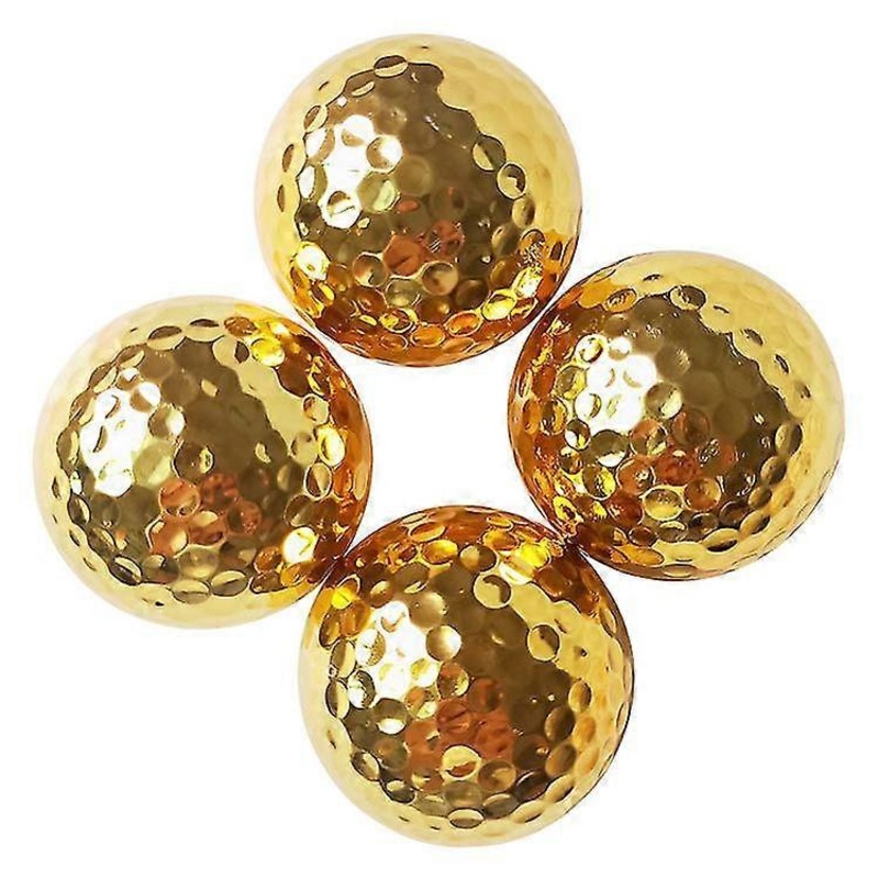 4pcs Golf Ball Portable Gold Plating Golf Ball Double-layer Construction Sports Practice – DD