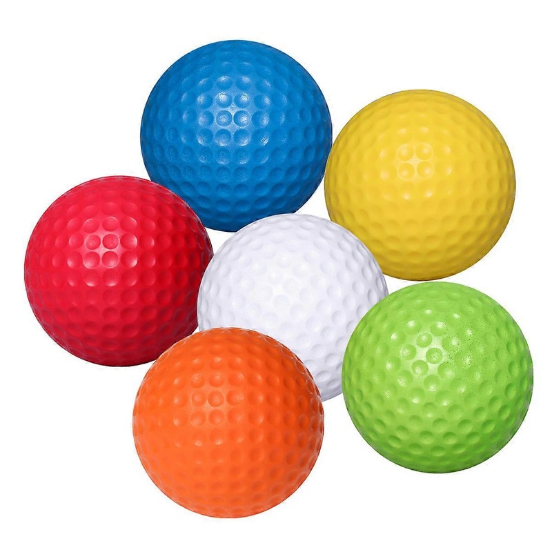 6pcs Flexible Practice Balls PU Golfballs Indoor Outdoor Training Ball (White + Yellow + Blue + Orange + Green)