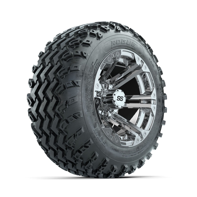 GTW Specter Chrome 12 in Wheels with 22×11.00-12 Rogue All Terrain Tires  Full Set