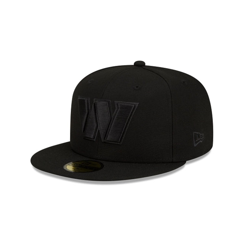 Washington Commanders Black On Black 59FIFTY Fitted Hat