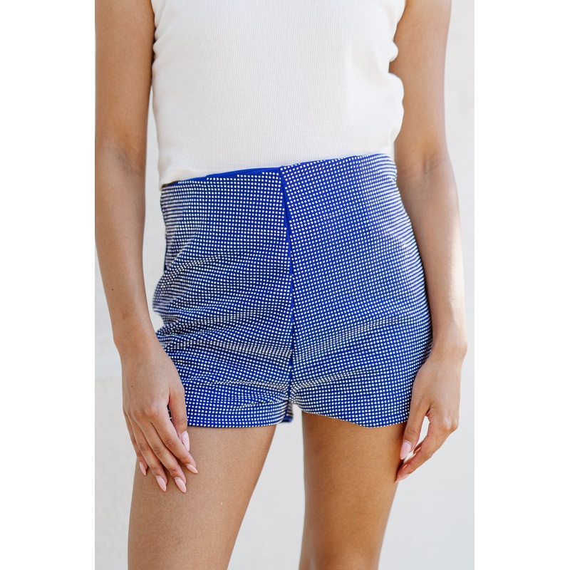 GLITZY GAMEDAY SHORTS IN BLUE|SMALL|MEDIUM|LARGE