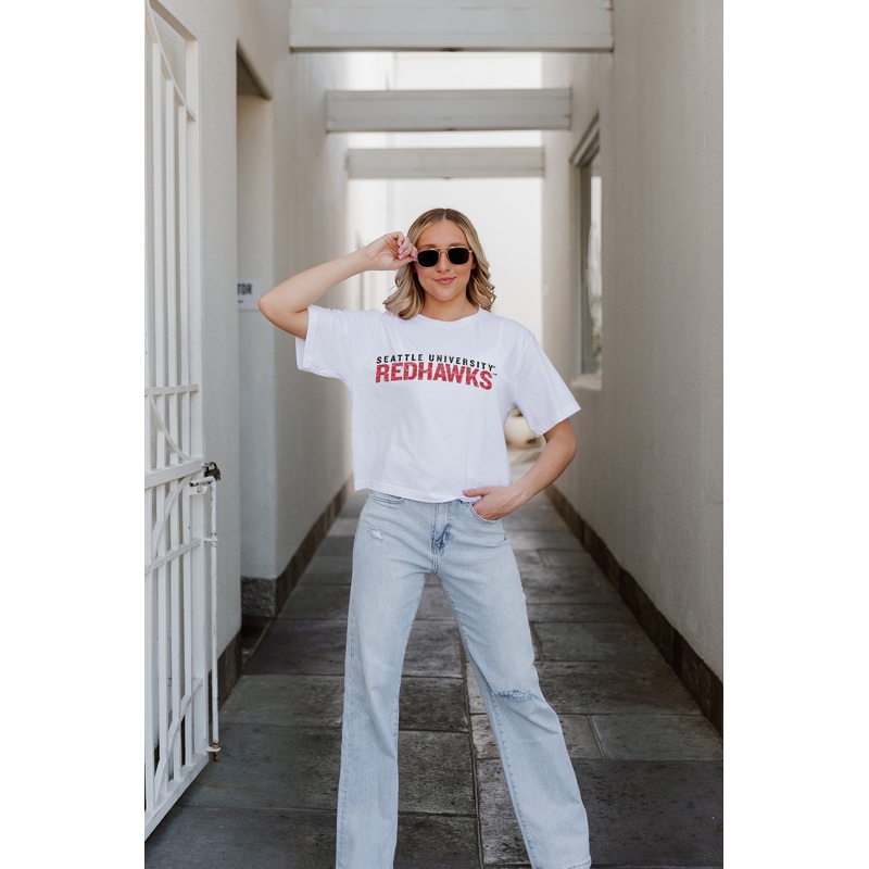 SEATTLE U REDHAWKS Claim To Fame Boxy-Fit Crop Tee