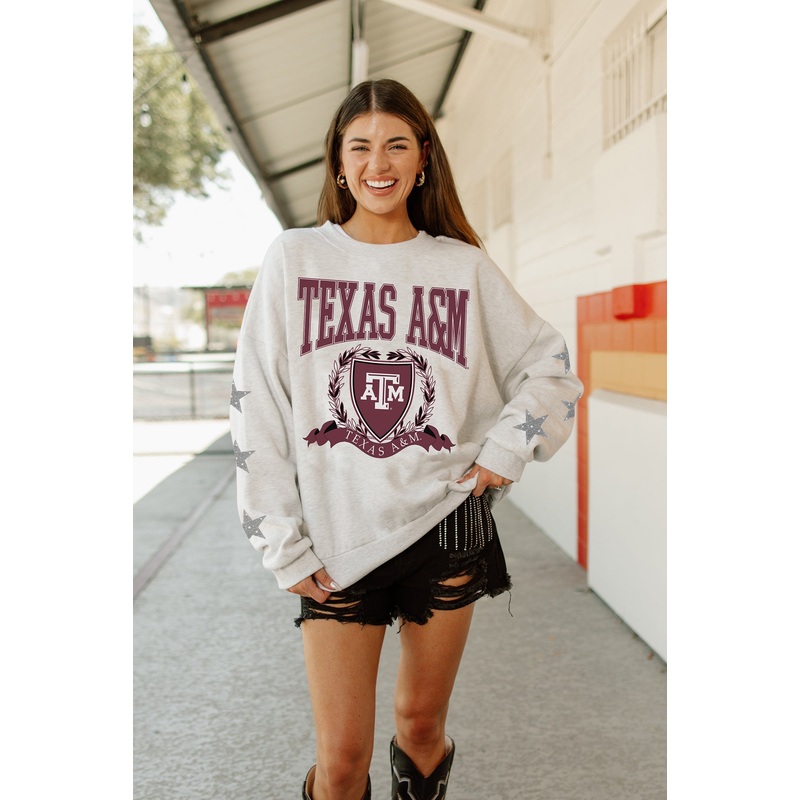 TEXAS A&M AGGIES Allstar Embellished Crew Pullover By Madi Prewett Troutt