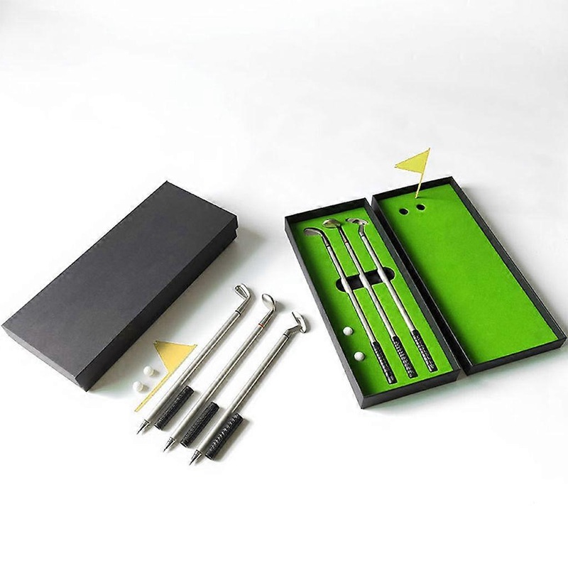 Mini Golf Putter Pen Ballpoint Set Simulated Golf Course Office Gift for Men