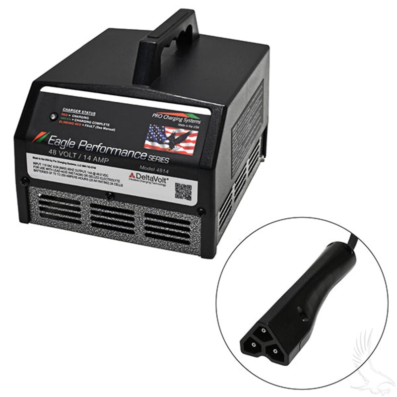 Battery Charger, Eagle Performance Series, 36V-48V Auto Ranging 15A E-Z-Go 3-Pin PN# CGR-318
